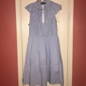 Eloquii Peter Pan Collar Striped Dress fit/flair